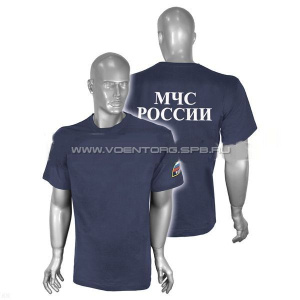 Футболка МЧС с белой надписью (синяя)