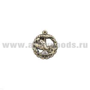 20 04 0875 Значок мет. Полярный 152 (водолаз на фоне якоря в цепи)